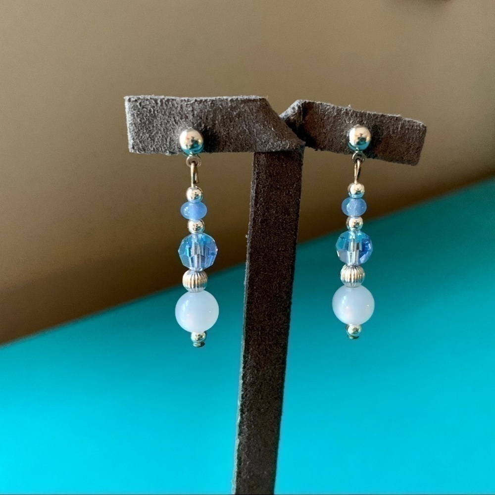 Handmade purple & silver earring and necklace Set - Picture 2 of 6